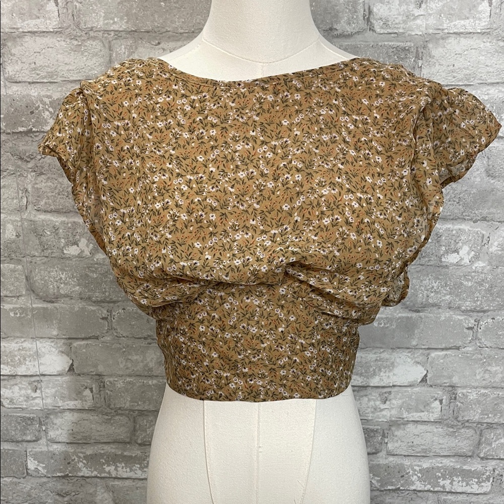 BKK Chance Floral Cropped Top with open back